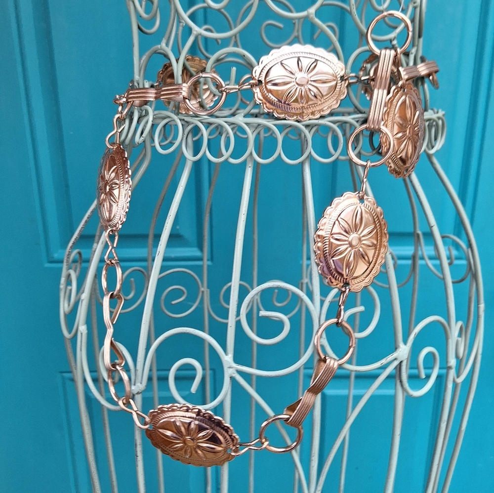 Conch Belt Vintage Womens Metal Chain South Western Belts Cowgirl Rodeo Studded